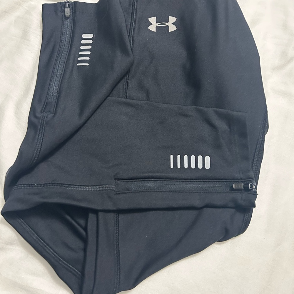 Under Armour Black Leggings with Silver Accents